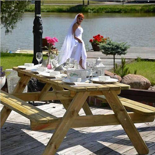 Wooden Outdoor Garden Picnic Table 'Athina' for Ceremony